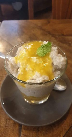 Yummy mango rice pudding at Gaijin in Bendigo