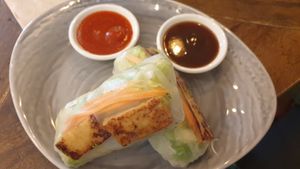 Tofu rice paper rolls at Gaijin in Bendigo