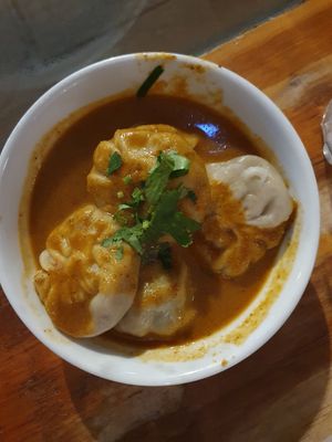 Jhol Momo in curry sauce #Veganuary at House of MoMo in North London