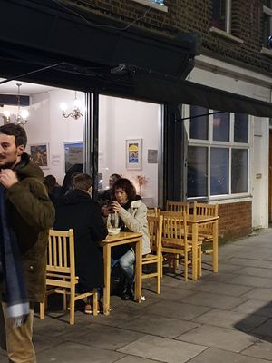 Outdoor seating, even popular in January #Veganuary at House of MoMo in North London