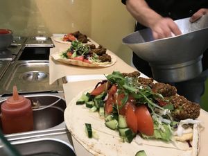 Big, beautiful, cheap and really tasty durum falafels!  at Falafel Top in Leuven
