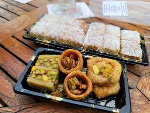 All desserts yummy and vegan !! at Falafel Top in Leuven