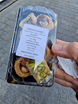 Vegan desserts yummy!!! at Falafel Top in Leuven