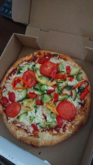 vegan delight, gluten-free crust at Milano Pizza in Ottawa