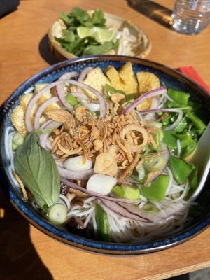  Vegan Vietnamese pho soup with tofu   at Banh Mi in Antwerpen