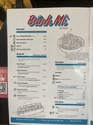 Menu  at Banh Mi in Antwerpen