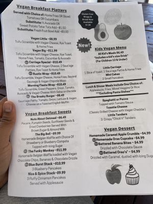 Even a kids menu!  at Queens Coach in Niagara Falls