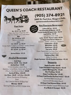 Great vegan menu! at Queens Coach in Niagara Falls