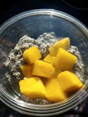 Chia pudding with mango at Hé Jij in Katwijk Aan Zee
