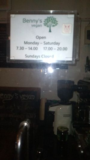 Opening Hours at Benny's Vegan in Battambang