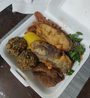 My menu of the day options ($5) at El Jardin Vegetariano in Panama City