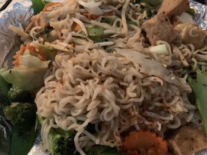 Pad chow mein with tofu at Happy Thai in Bloomington