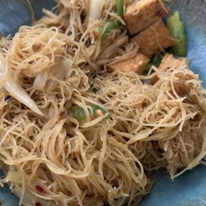 Stir fried curry noodles  at Happy Thai in Bloomington