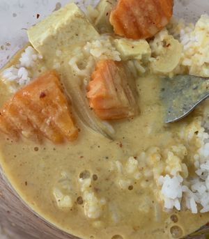 Yellow curry  at Happy Thai in Bloomington