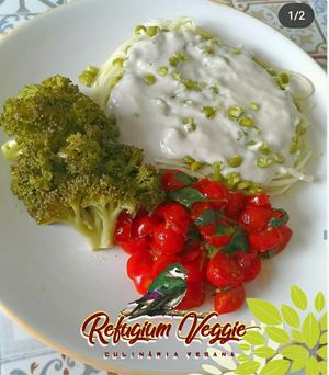 Espaguete palmito at Refugium Veggie in Piracicaba