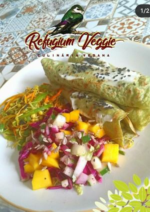 Moyashi e panqueca at Refugium Veggie in Piracicaba