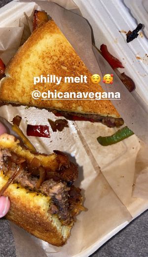 philly melt with beyond at Chicana Vegana in Fullerton