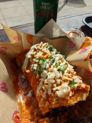 Wet Carnitas Burrito at Chicana Vegana in Fullerton