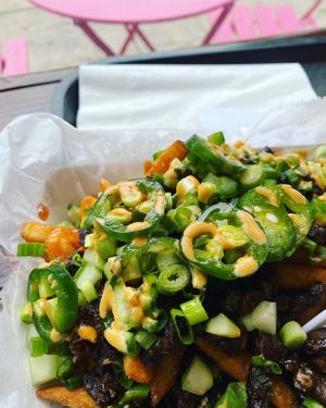 Mexigogi Fries  at Chicana Vegana in Fullerton
