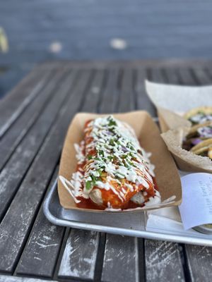 Wet burrito, absolutely delicious   at Chicana Vegana in Fullerton