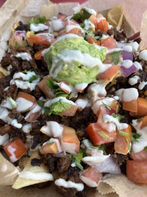Nachos with Asada  at Chicana Vegana in Fullerton