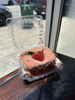 Strawberry crumble cake  at Chicana Vegana in Fullerton