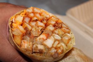 Shrimp burrito  at Chicana Vegana in Fullerton