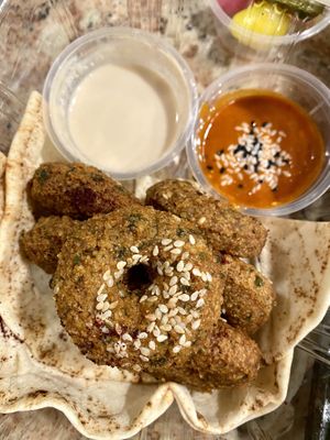 Falafels....yummy at Vegan Stops in Garden Grove