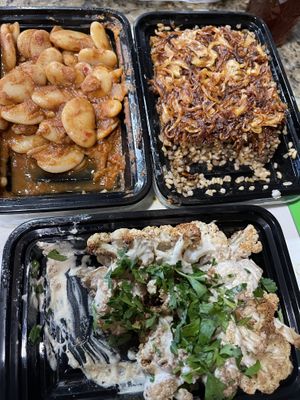 So much food! Yum  at Vegan Stops in Garden Grove