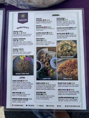 Menu  at Vegan Stops in Garden Grove