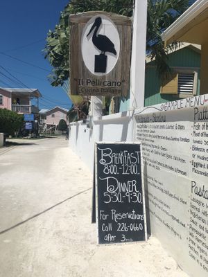 Sign at Il Pellicano Cucina Italiana in Caye Caulker