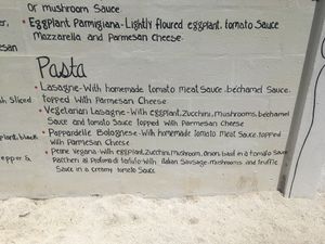Main menu at Il Pellicano Cucina Italiana in Caye Caulker