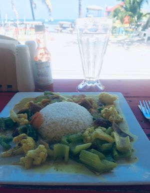 All the coconut! at Paradiso Cafe in Caye Caulker