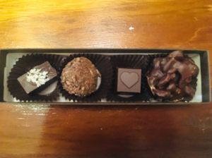Box of chocolates at Belize Chocolate Company in Caye Caulker