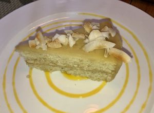 Very good coconut cake, fresh and still warm at Green Friday in Shanghai