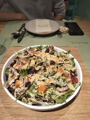 Green power salad with vegan cheese. at Green Friday in Shanghai