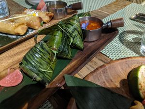 Pandan "chicken" at Green Friday in Shanghai