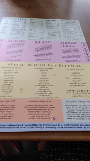 Menu at Heart-Garden Waffles & Coffee in Amsterdam