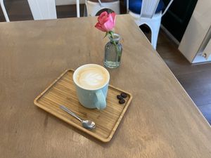Lavender Latte (with oat milk)   at Heart-Garden Waffles & Coffee in Amsterdam