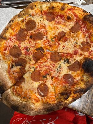 Vegan pepperoni  at The Hall's Pizza Kitchen in Oklahoma City