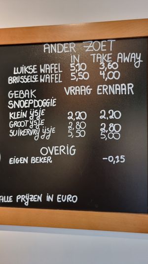 Part of menu at IceLab NiceCream Creations in Antwerpen