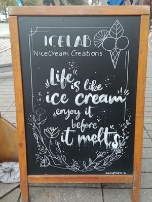 Nice motto at IceLab NiceCream Creations in Antwerpen