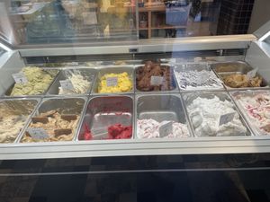 Various delicious vegan ice cream  at IceLab NiceCream Creations in Antwerpen