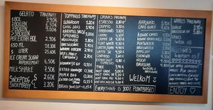 The offerings (and 12 ice cream flavours) at IceLab NiceCream Creations in Antwerpen
