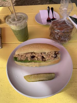 Tasty drink and sandwich.  at Root 66 Cafe in Santa Fe