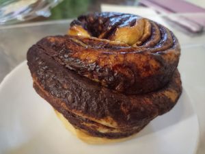 Chocolate babka muffin at Root 66 Cafe in Santa Fe