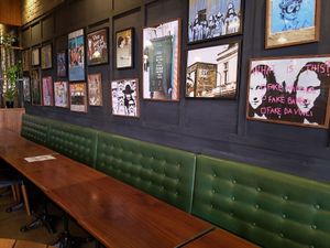 Inside looking at the decor at Burger Urge in Bundaberg