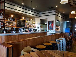 Inside looking at the counter at Burger Urge in Bundaberg