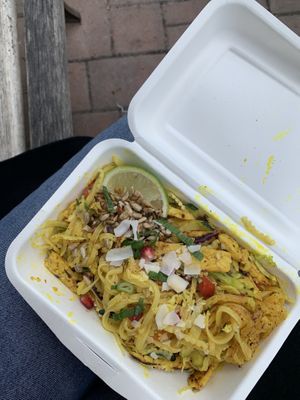Manu rice noodles with tempeh at KOA Bistro & Bar in Ljubljana