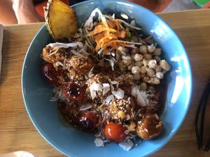 bbq vegan balls at KOA Bistro & Bar in Ljubljana